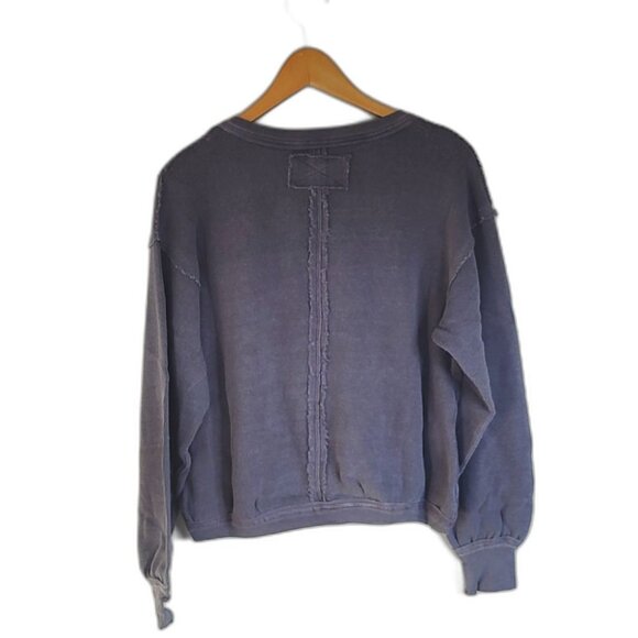 NWT! Free People Anyway Tee Fallen Fig Colorway Wrap-Front Oversized XS - Picture 3 of 9